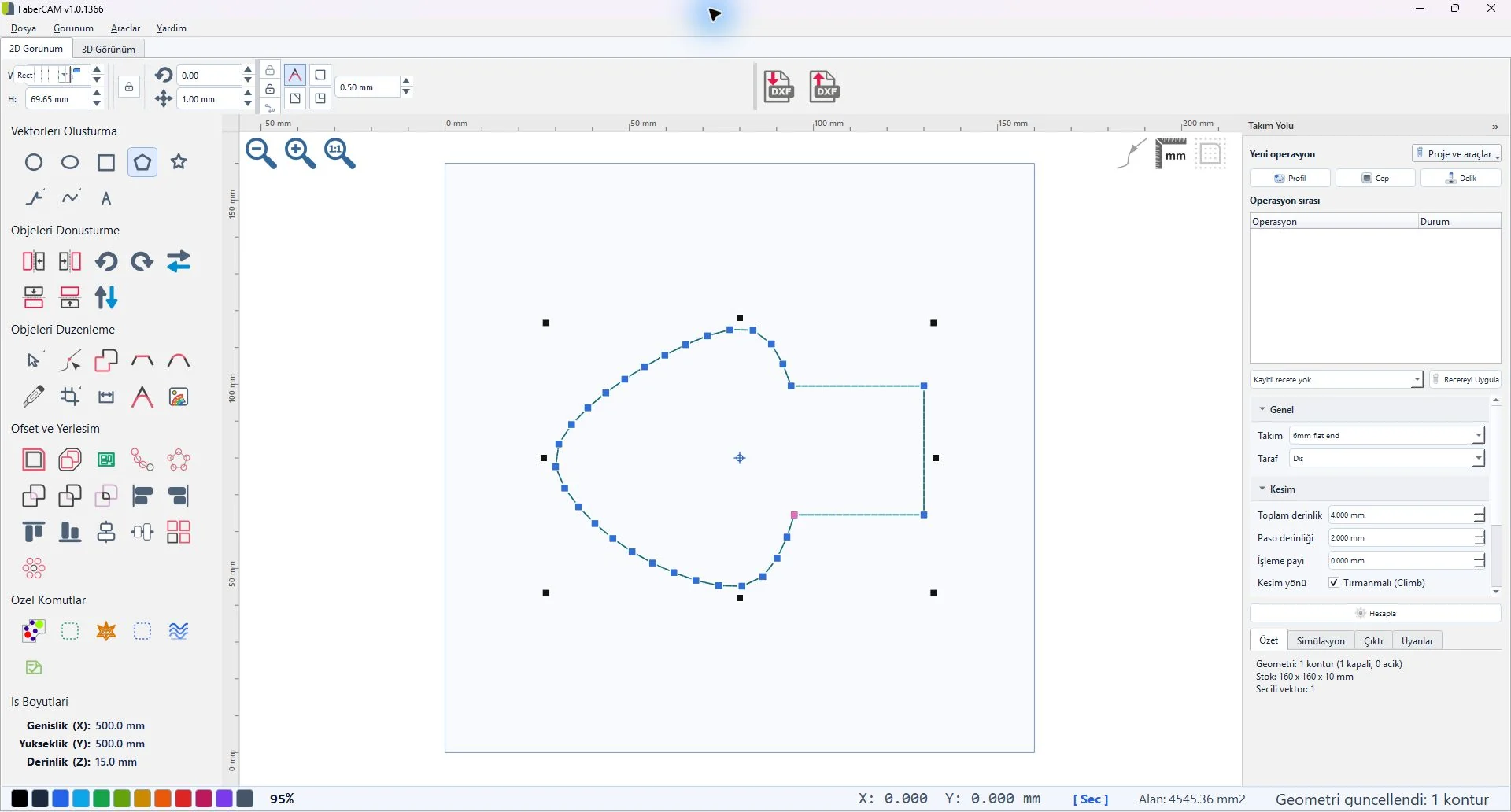 Actual FaberCAM CAD and CAM application workspace